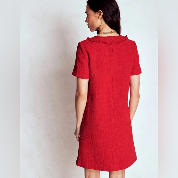 Evita Cotton Shift Dress-Poppy Red - Picture 3 of 9